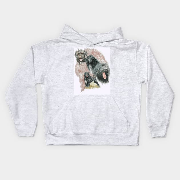 Portuguese Water Dog Medley Kids Hoodie by BarbBarcikKeith